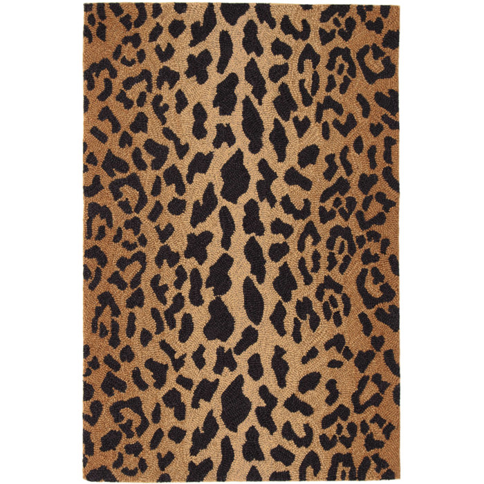 Dash and Albert Rugs Leopard Looped/Hooked Wool Animal Print Area Rug In Brown/Black & Reviews